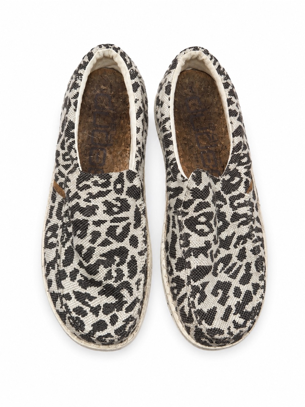 Hey dude Women’s Slip-On Leopard Print Casual Shoes - Black & White